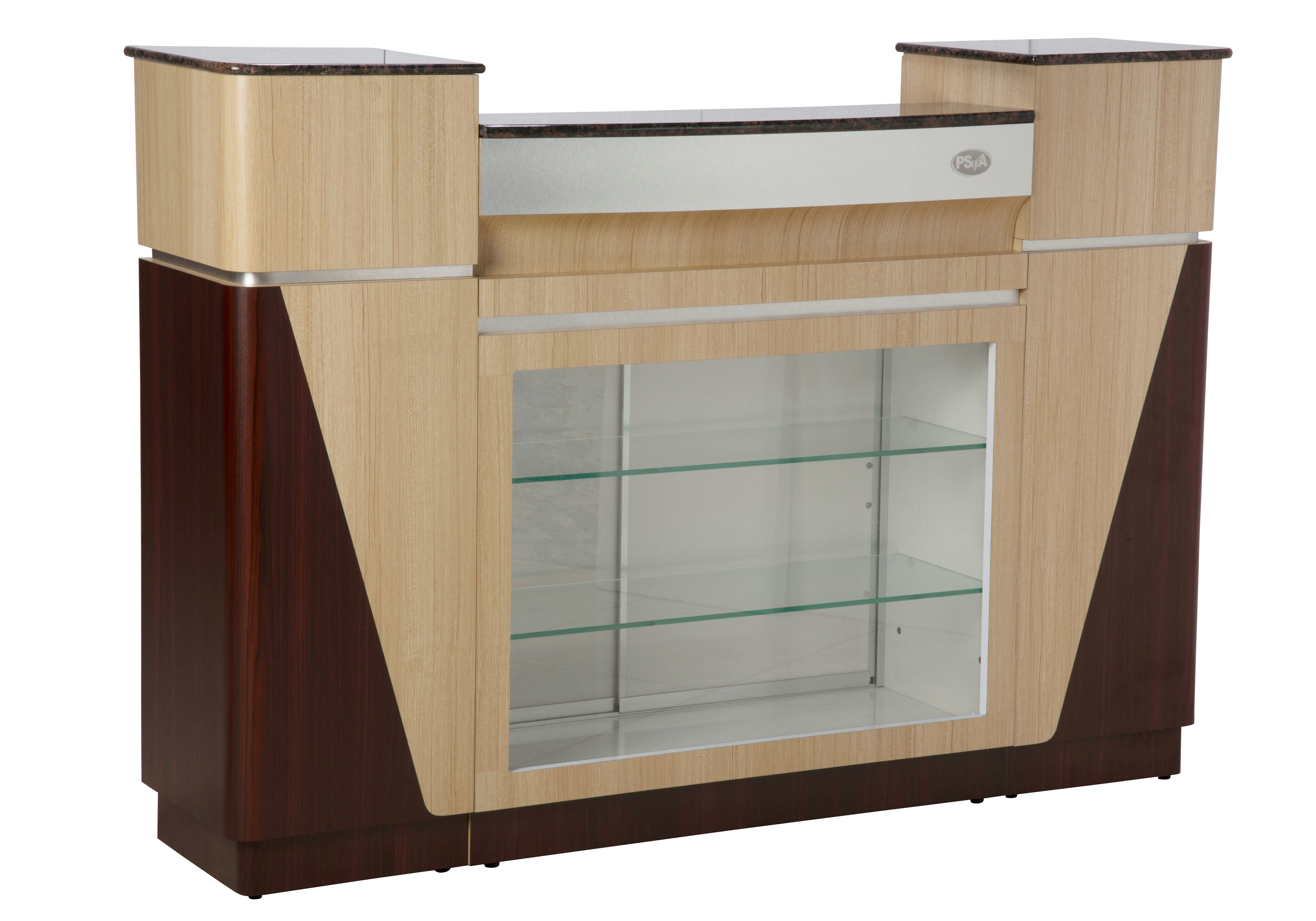 Reception Desk C-06 (Ash/Rosewood/Aluminum)